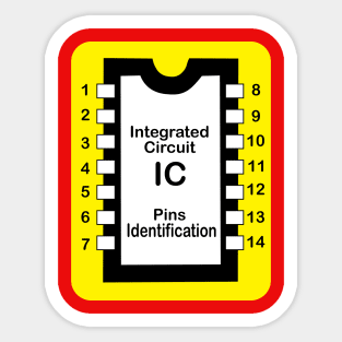 integrated circuit IC pin identification sticker for electronics electrical engineering students and electricians Sticker
